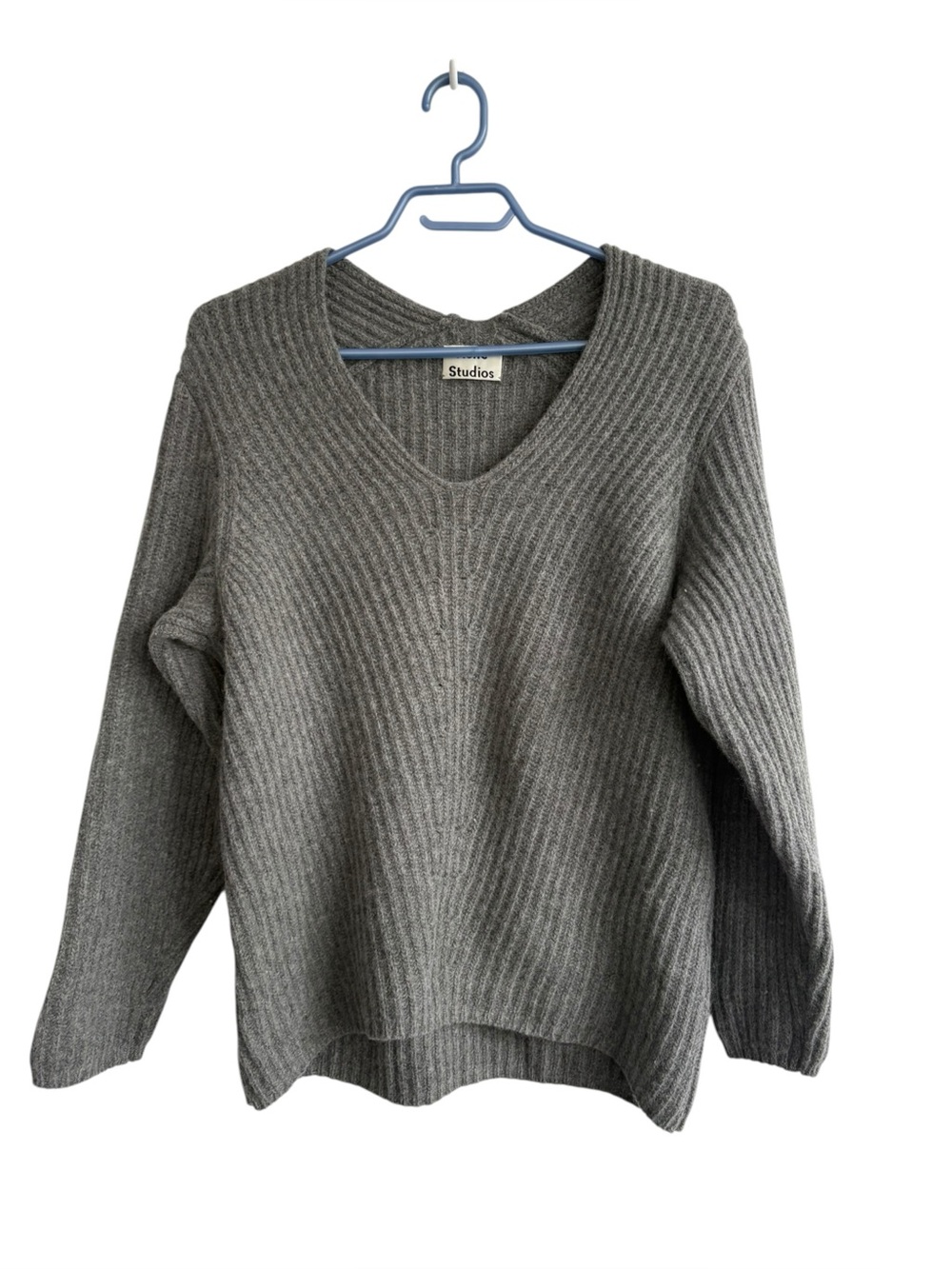 Acne Studios Grey Heavy Knit 100% Wool Sweater Sz Small